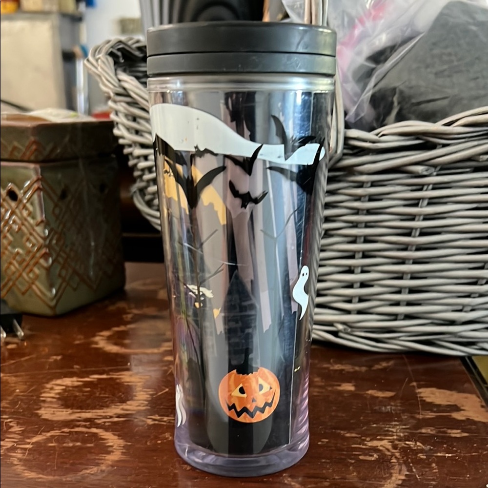 Halloween Themed STARBUCKS Tumbler with Black Lid
